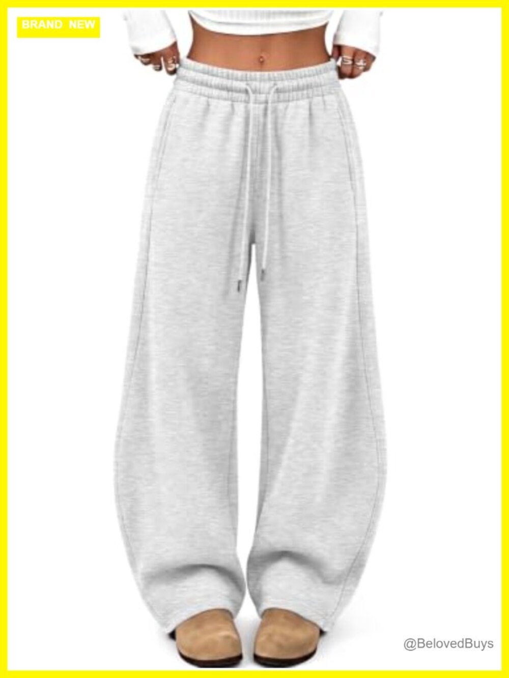 Wide Leg Barrel Sweatpants Fleece Lined Low Rise Drawstring Lounge Pants